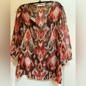Gorgeous Chico’s sheer beaded tunic with beading - Size 8